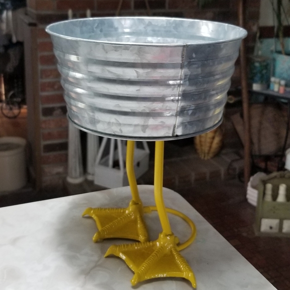 Duck feet bowl bucket galvanized metal cast iron redneck cookout party BBQ - Picture 1 of 8